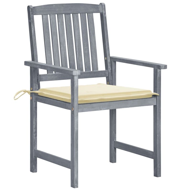 vidaXL Patio Chairs with Cushions 6 pcs Solid Acacia Wood Gray