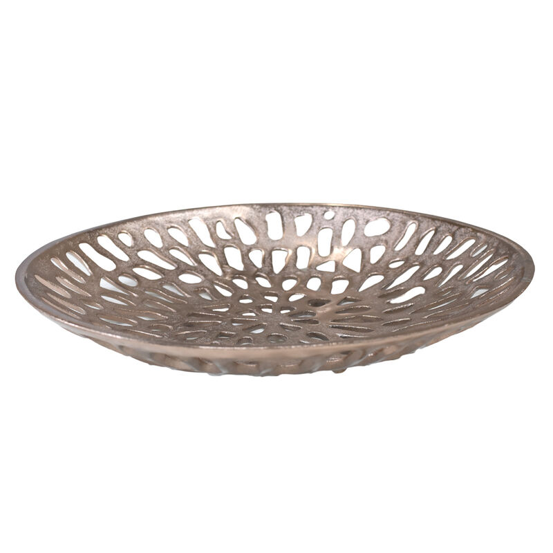 Handmade Decorative Gold Color Coated 5.51 x 5.51 x 1.37 Inches Aluminium Tray 063AB BBH Home's
