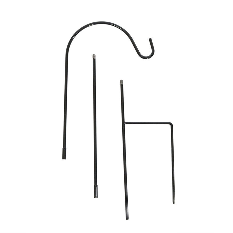 Sunnydaze Black Steel Hanging Single Shepherd Hooks - Set of 2