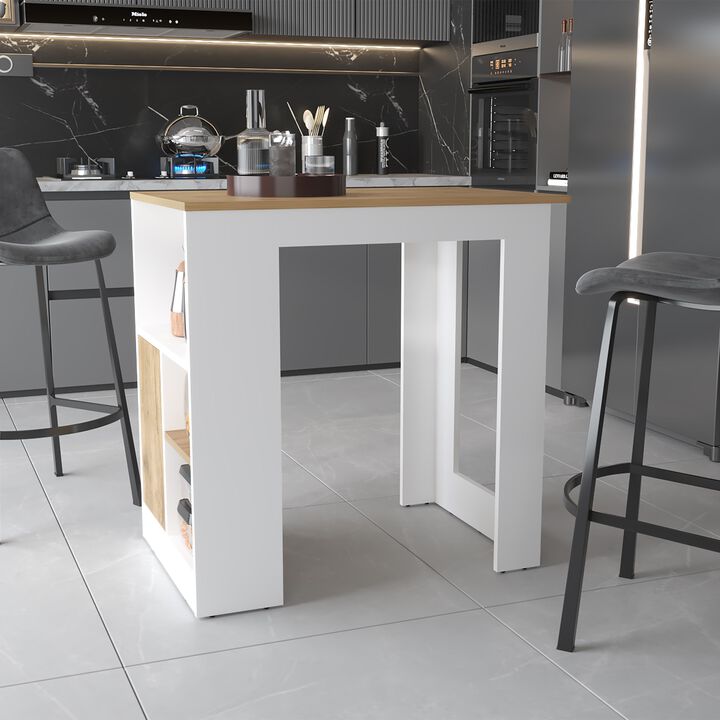 Streamdale Aurora Kitchen Island with Open Compartment and Cabinet