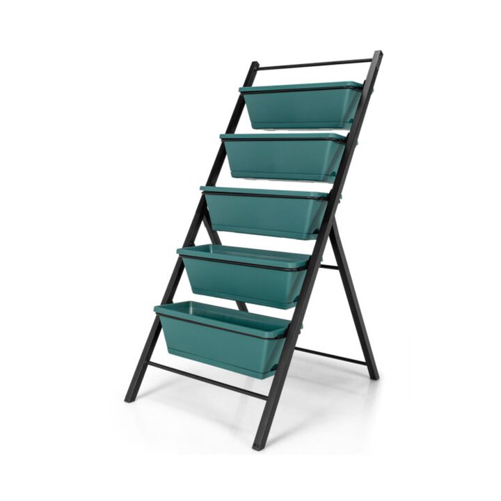 Hivvago 5-tier Vertical Garden Planter Box Elevated Raised Bed with 5 Container