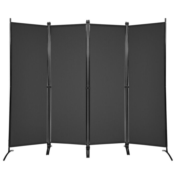 Hivvago 4-Panel  Room Divider with Steel Frame