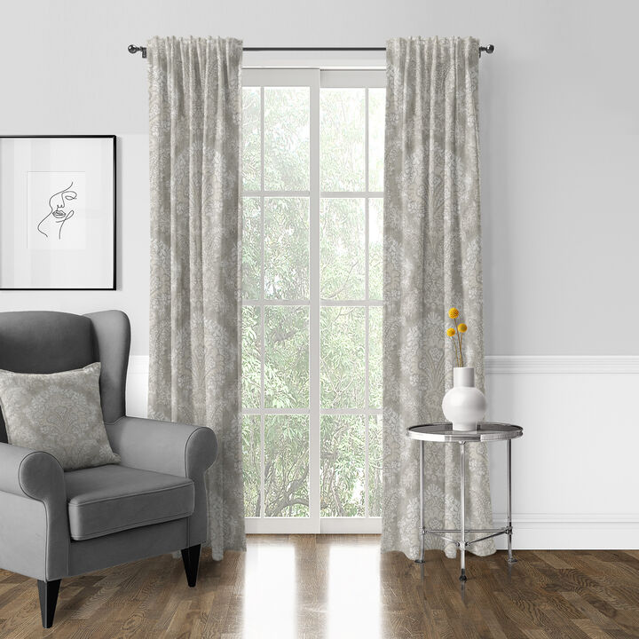 6ix Tailors Fine Linens Ophelia Stone Pole Top Drapery Panel Pair
