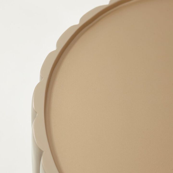 Michael Amini Malibu Crest Round Chairside Table - Chardonnay