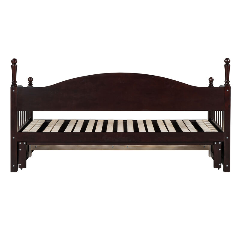 Merax Wooden Extendable Daybed with Trundle and Drawers