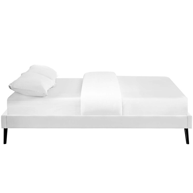 Modway - Loryn Full Vinyl Bed Frame with Round Splayed Legs White