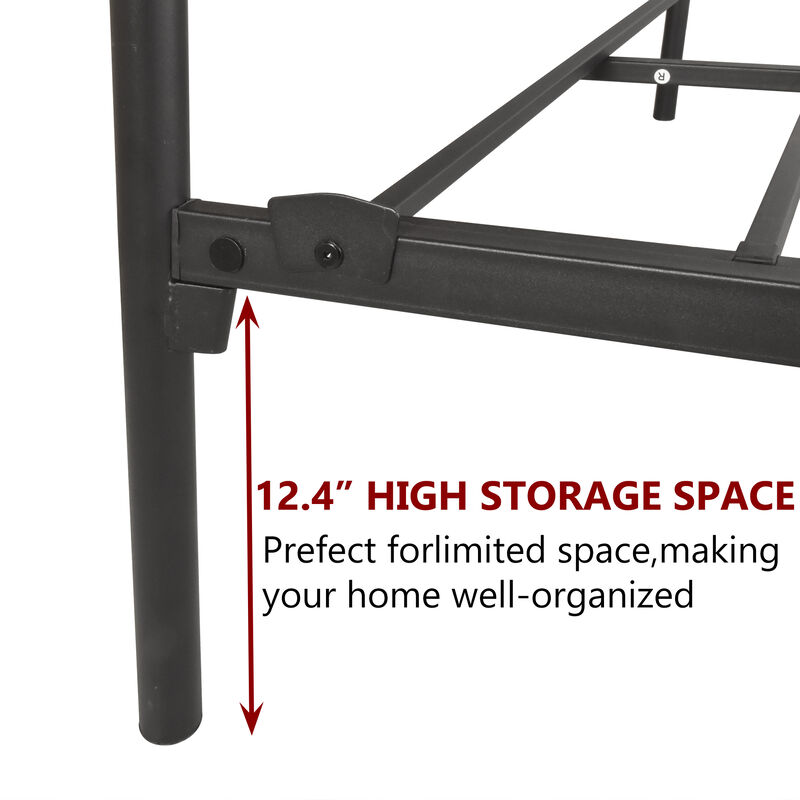 Hivvago Quick Assembly Queen Sized Metal Canopy X Shaped Platform Bed Frame