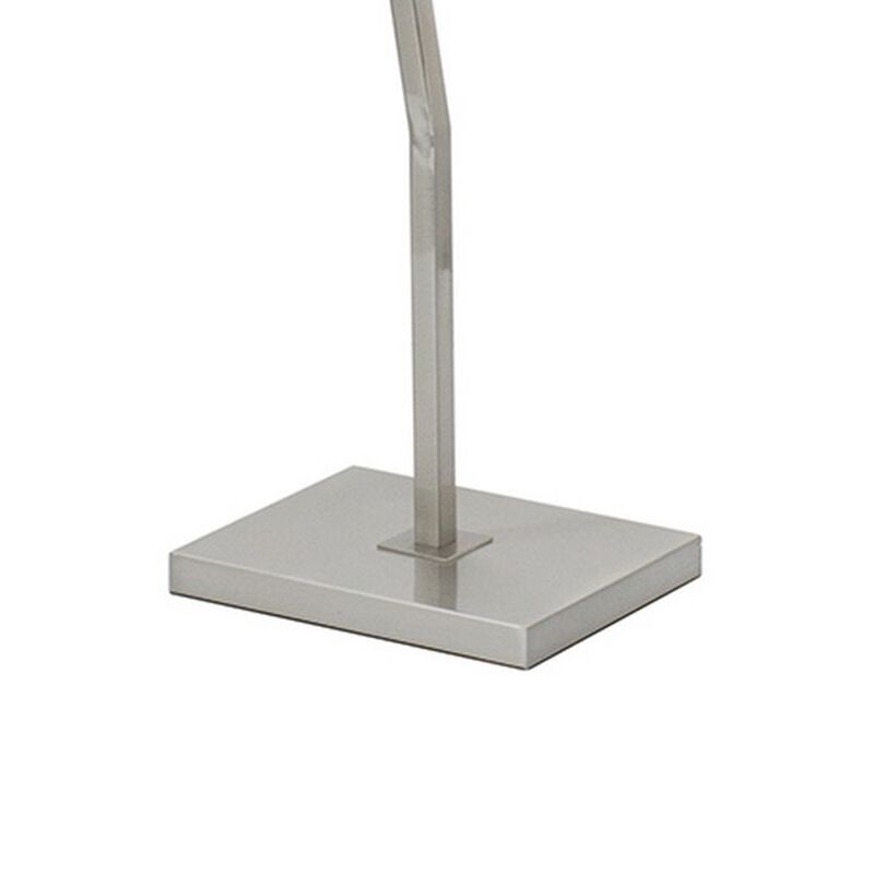 60 Inch Floor Lamp, 3 Drum Metal Shades, Modern Style, Silver Frame-Benzara