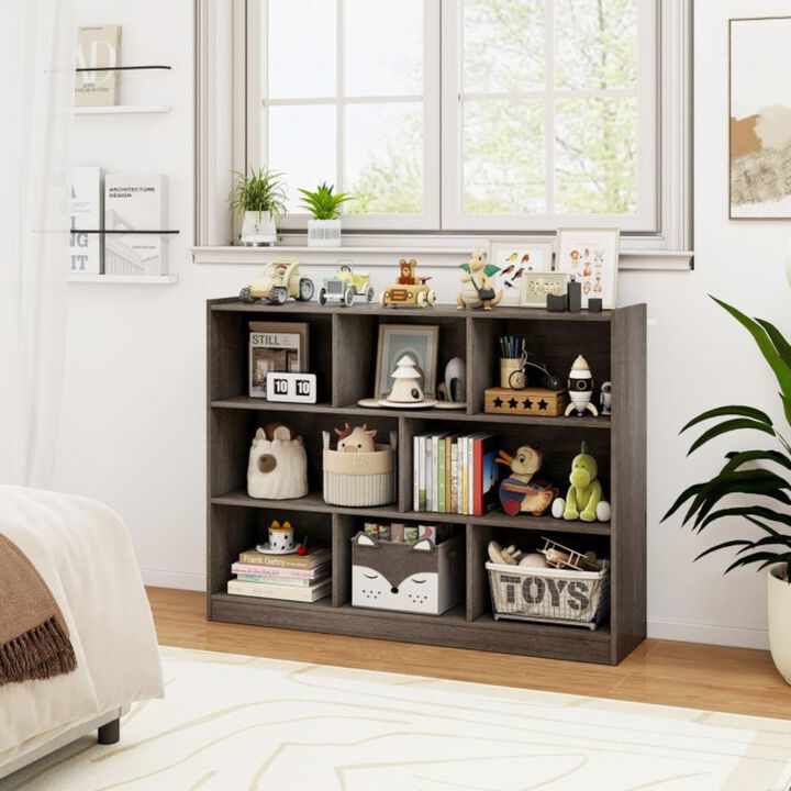 Hivvago 3-Tier Open Bookcase 8-Cube Floor Standing Storage Shelves Display Cabinet