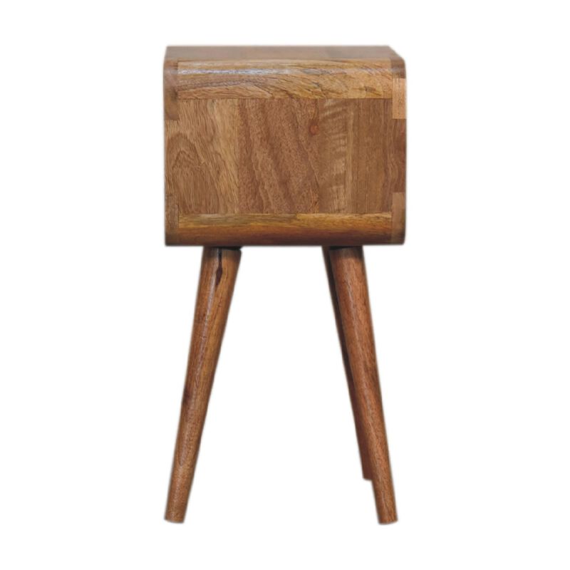 Mini Curved Solid WoodOpen NightStand
