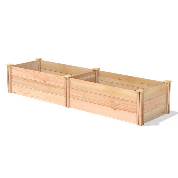 QuikFurn 2 ft x 8 ft Tall Cedar Wood Raised Garden Bed