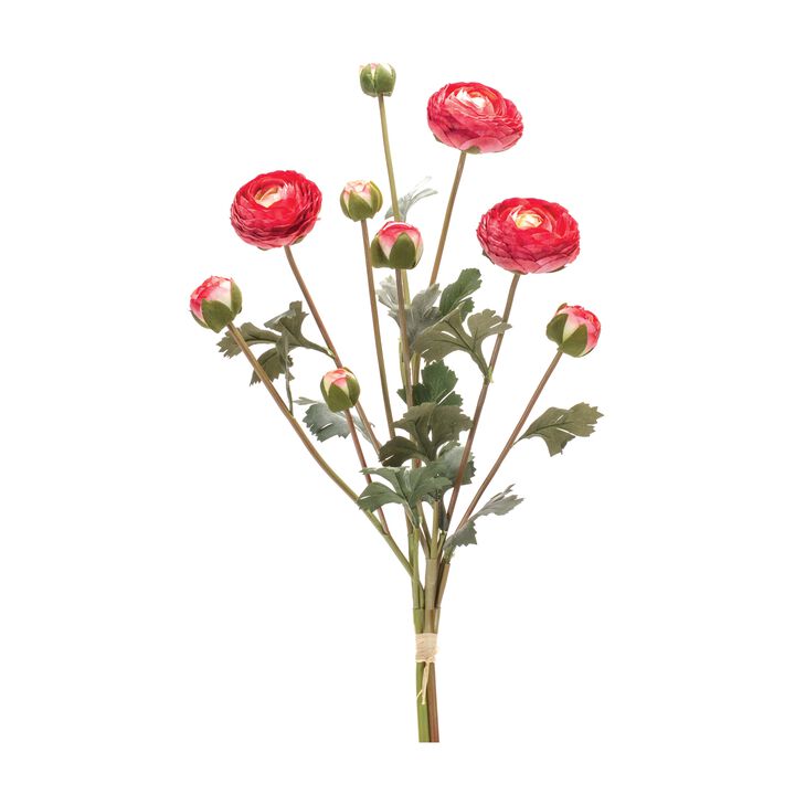 Ranunculus Artificial Flower Bundle for Elegant Home Décor and Floral Arrangements (Set of 2)