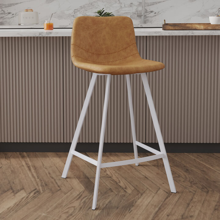 Elland - Counter stool -Light Brown-White base
