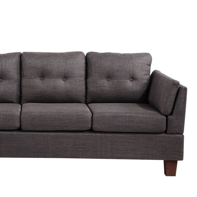 Dalia Dark Gray Linen Modern Sectional Sofa With Left Facing Chaise