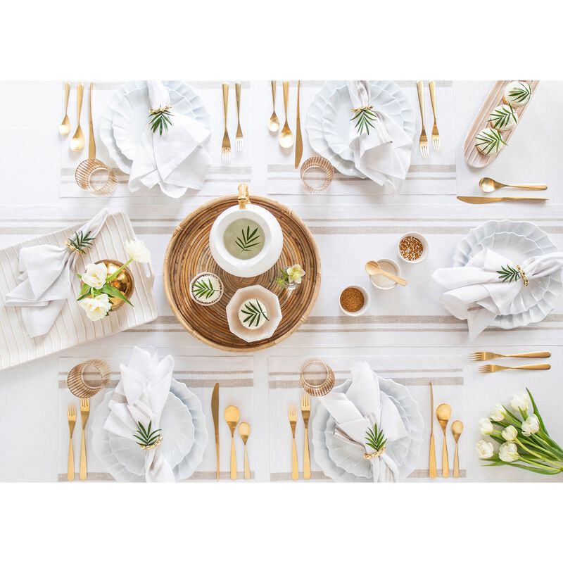 Solino Home 100% Pure Linen Table Runner | French Stripe