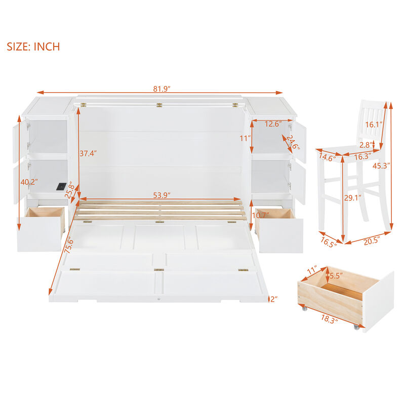 Merax Murphy Bed with Drawers