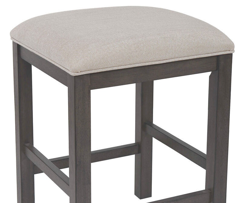 Shades of Gray 24 in. Gray Contemporary Backless Wood Frame Bar Stool with Upholstered Seat