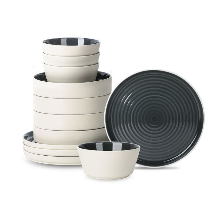 Stone Lain Elica Stoneware 12 Piece Dinnerware Set