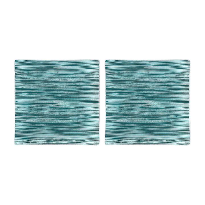 Glass Dinnerware 7.75" x 7.75" Square Clear Glass Plate (Set of 2)