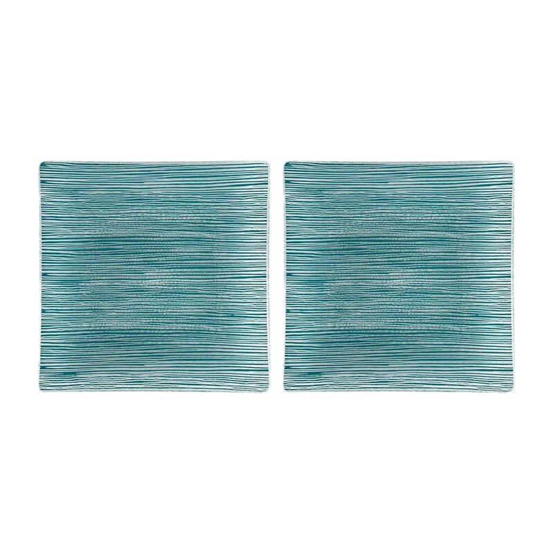 Glass Dinnerware 7.75" x 7.75" Square Clear Glass Plate (Set of 2)