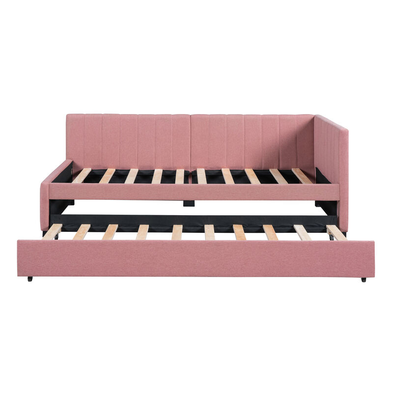 Merax Upholstered Daybed Bed Frame with Trundle