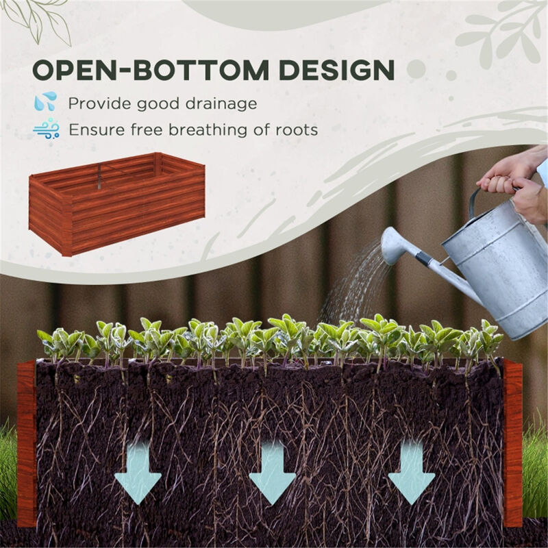 Sturdy Wooden Flower Planter Box for Patio and Backyard