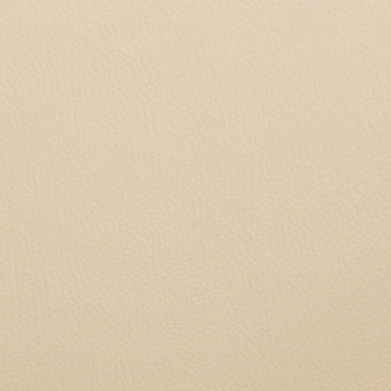 Leatherette Dining Chair with Curved Seat, Cream and Brown - Benzara