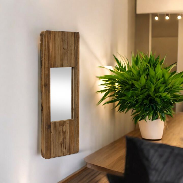 Wooden Mirror Stylish Glass Accent for Home Décor and Wall Styling