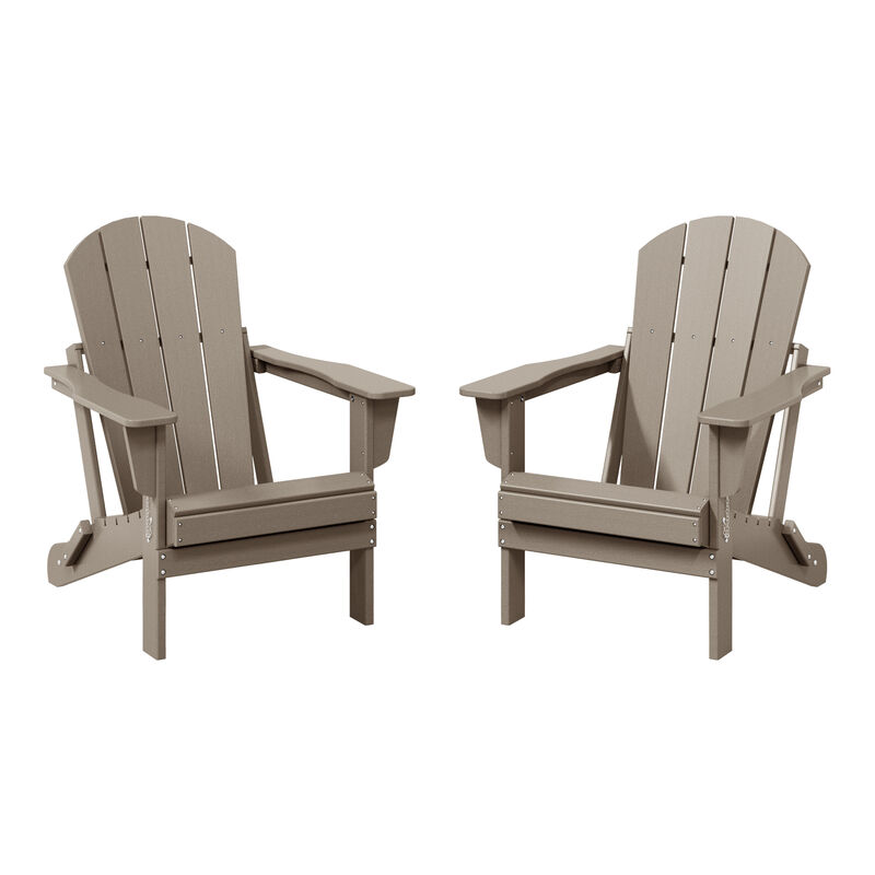 WestinTrends Westintrends 2 piece set outdoor folding Poly Adirondack chair