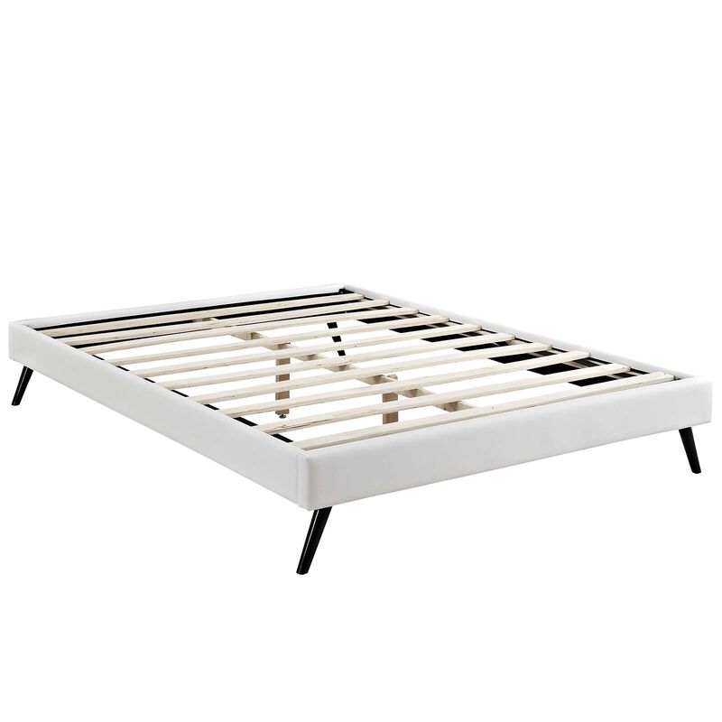 Modway - Loryn Full Vinyl Bed Frame with Round Splayed Legs White