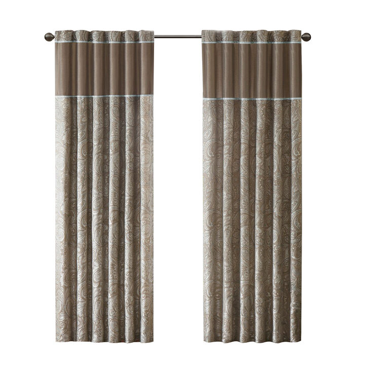 Gracie Mills Thornton Jacquard Curtain Panel Pair - 50x84"
