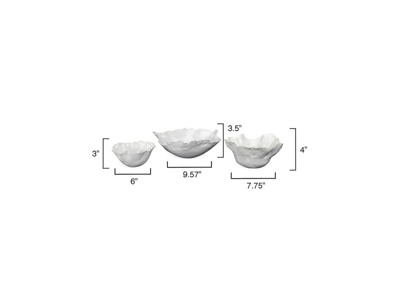 Fleur Ceramic Bowls Set of 3
