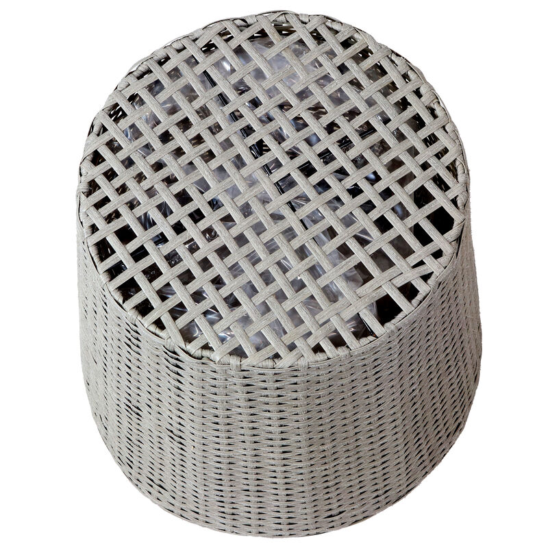 Sunnydaze 2-Piece Polyrattan Planters with Plastic Liner