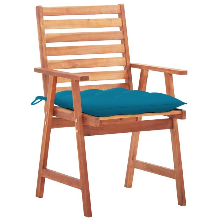 vidaXL Outdoor Dining Chairs 3 pcs with Cushions Solid Acacia Wood
