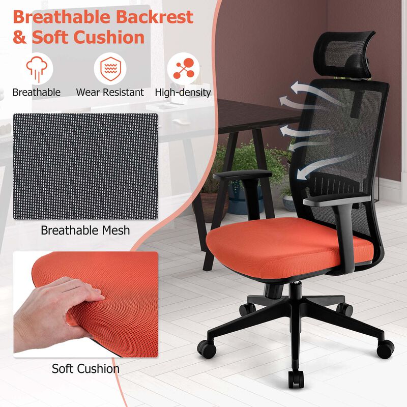 Costway Mesh Office Chair Big Tall Ergonomic Executive Chair Height Adjustable 400 lbs