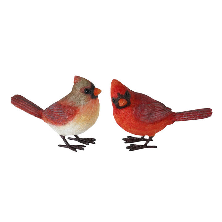 Resin Cardinal Set of 4 for Tabletop or Outdoor Holiday Decor