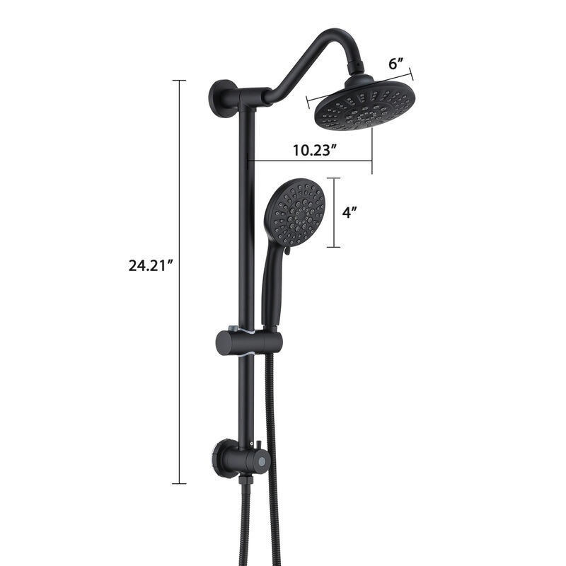6 Inch Rain Shower Head With Handheld Shower Head Bathroom Rain Shower System