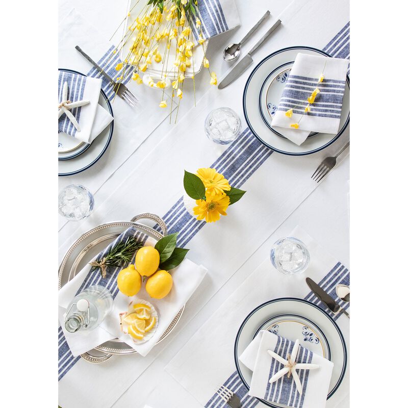 Solino Home 100% Pure Linen Table Runner | Farmhouse
