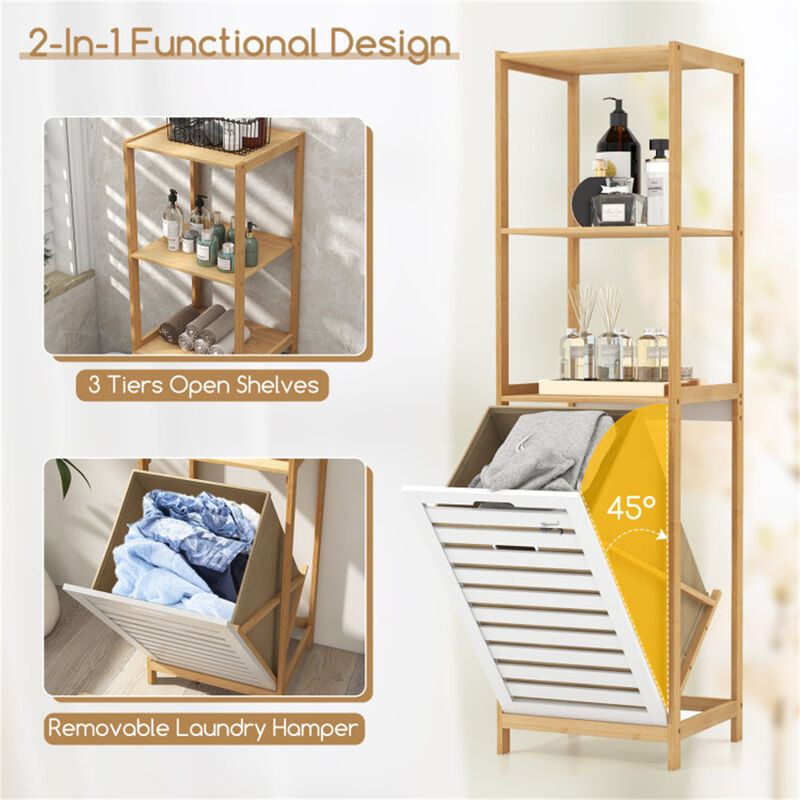 Space-Saving Bathroom Rack with Multiple Shelves for Extra Storage