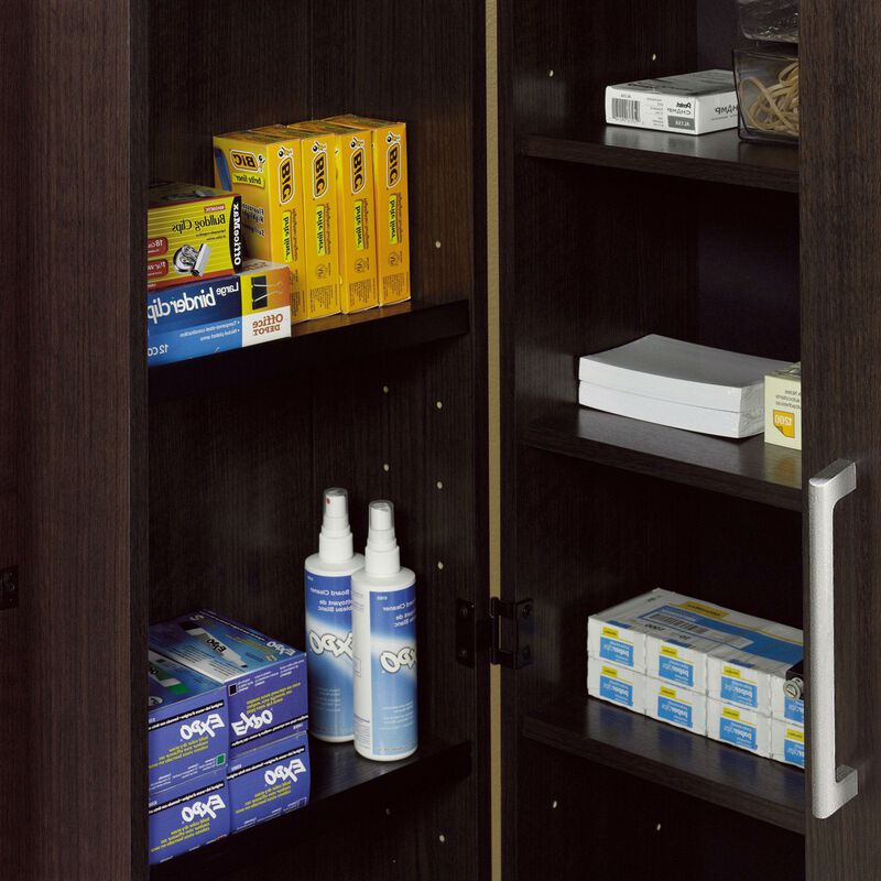 Hivvago Multi Purpose Living Room Kitchen Cupboard Storage Cabinet Armoire in Brown