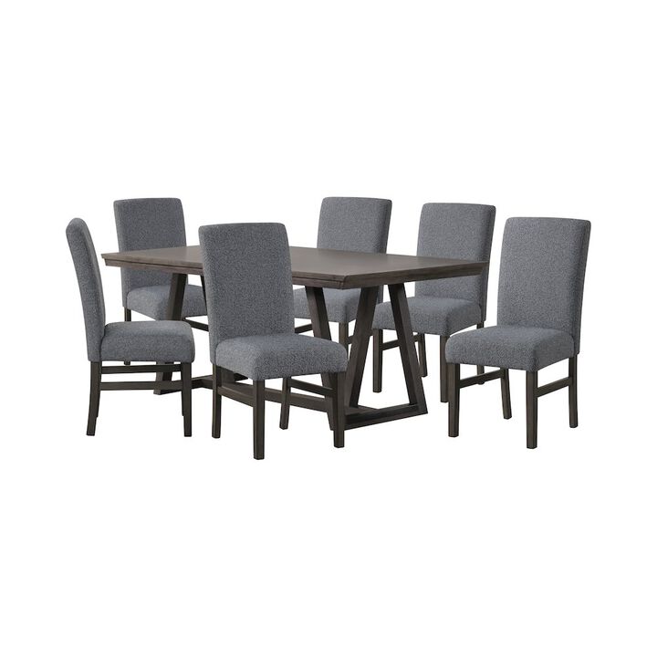 New Classic Furniture High Line 7-Piece Wood Rectangular Dining Table Set, Gray