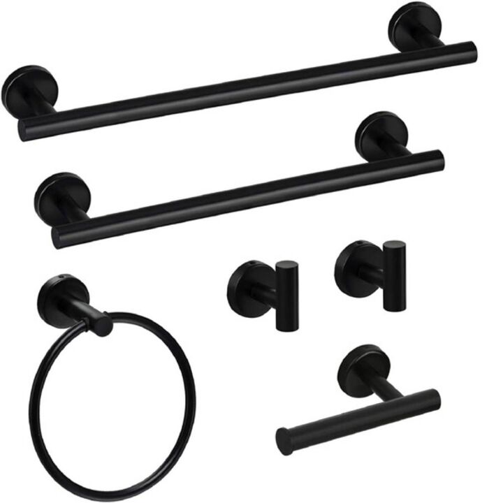 6-Piece Bathroom Towel Rack Set Wall-Mounted Organizer for Towels and Bathroom Essentials