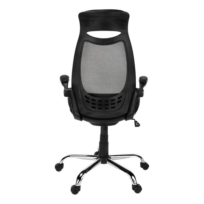 Monarch Specialties I 7268 Office Chair, Adjustable Height, Swivel, Ergonomic, Armrests, Computer Desk, Work, Metal, Mesh, Black, Chrome, Contemporary, Modern