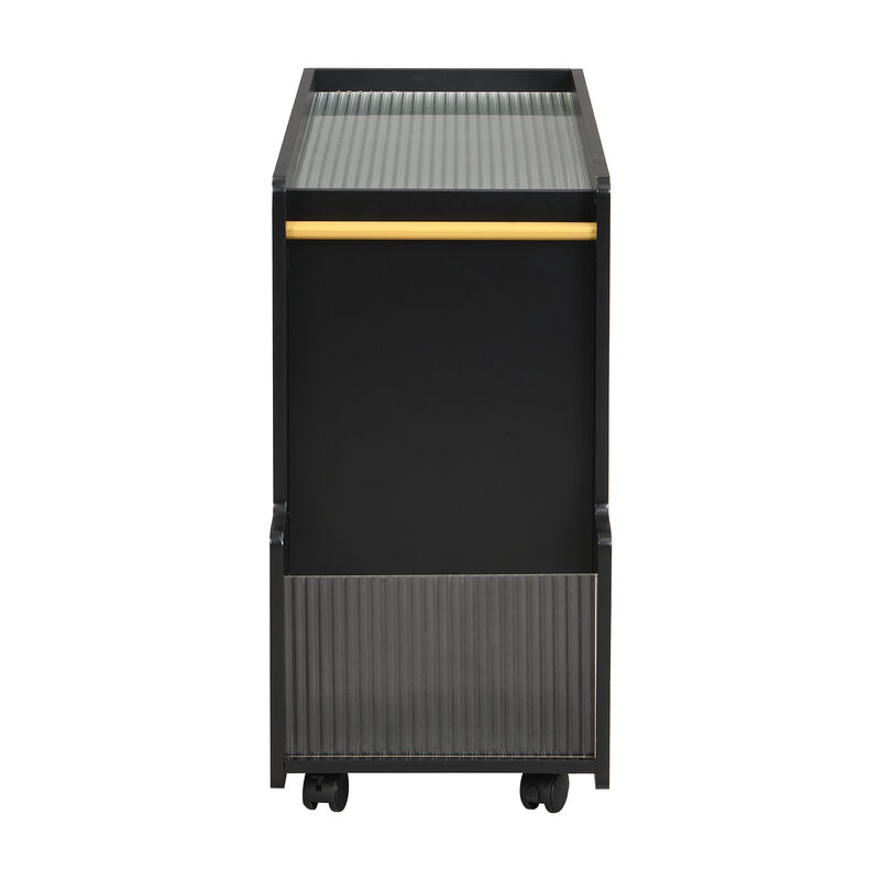 Merax Mobile End Table with Lockable Wheels