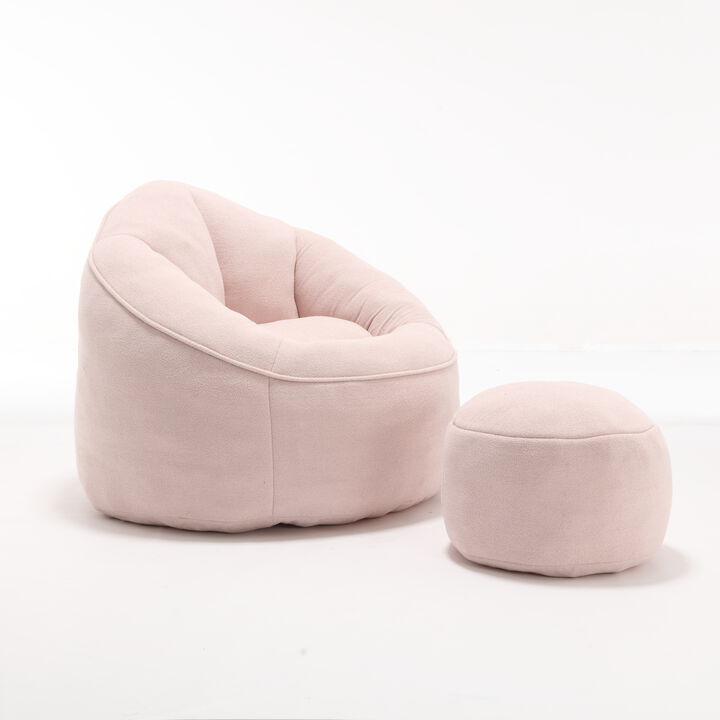 Merax Bean Bag Sofa Accent Chair with Footrest