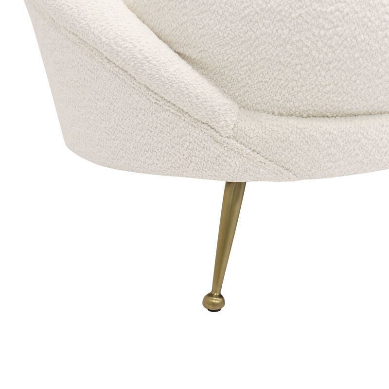 Pasargad Home Luna Collection Curved Sofa, 2 Pillows Included, Mocha