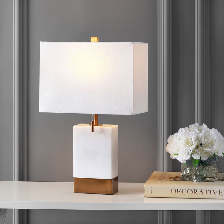 Trevor Marble/Iron Gold Modern Console LED Table Lamp