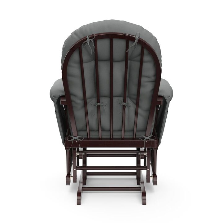 Storkcraft Hoop Glider and Ottoman - Espresso with Gray