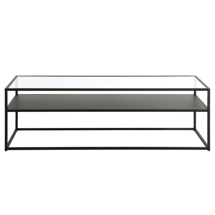 Hudson&Canal Ada 54'' Wide Rectangular Coffee Table in Blackened Bronze