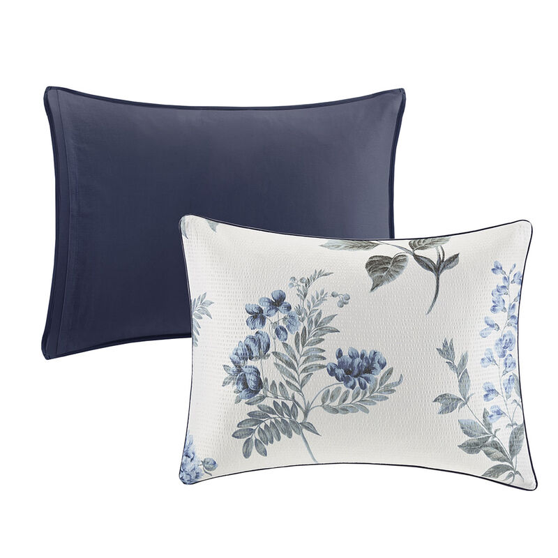 Gracie Mills Marlin 7 Piece Printed Seersucker Comforter Set with Throw Blanket